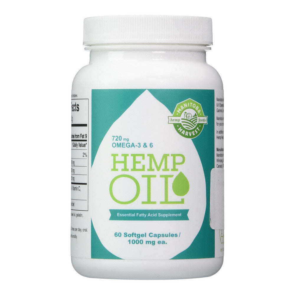 Manitoba Harvest Hemp Oil 1000 Mg, Essential Fatty Acid Supplement Capsules, 60 Ea